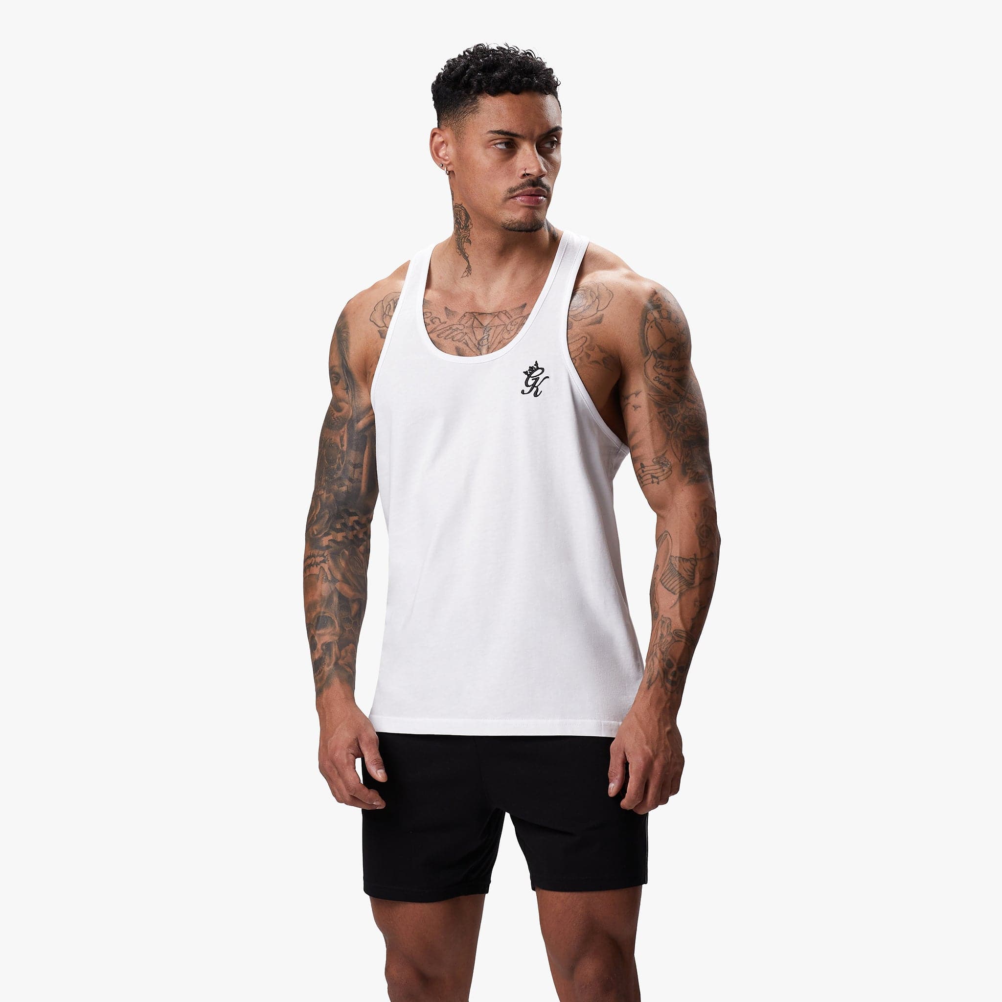 Gym King Fundamental Stringer Jersey Vest - White