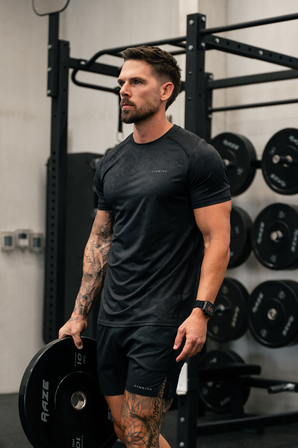 Gym King Debossed Pixel Tee - Black
