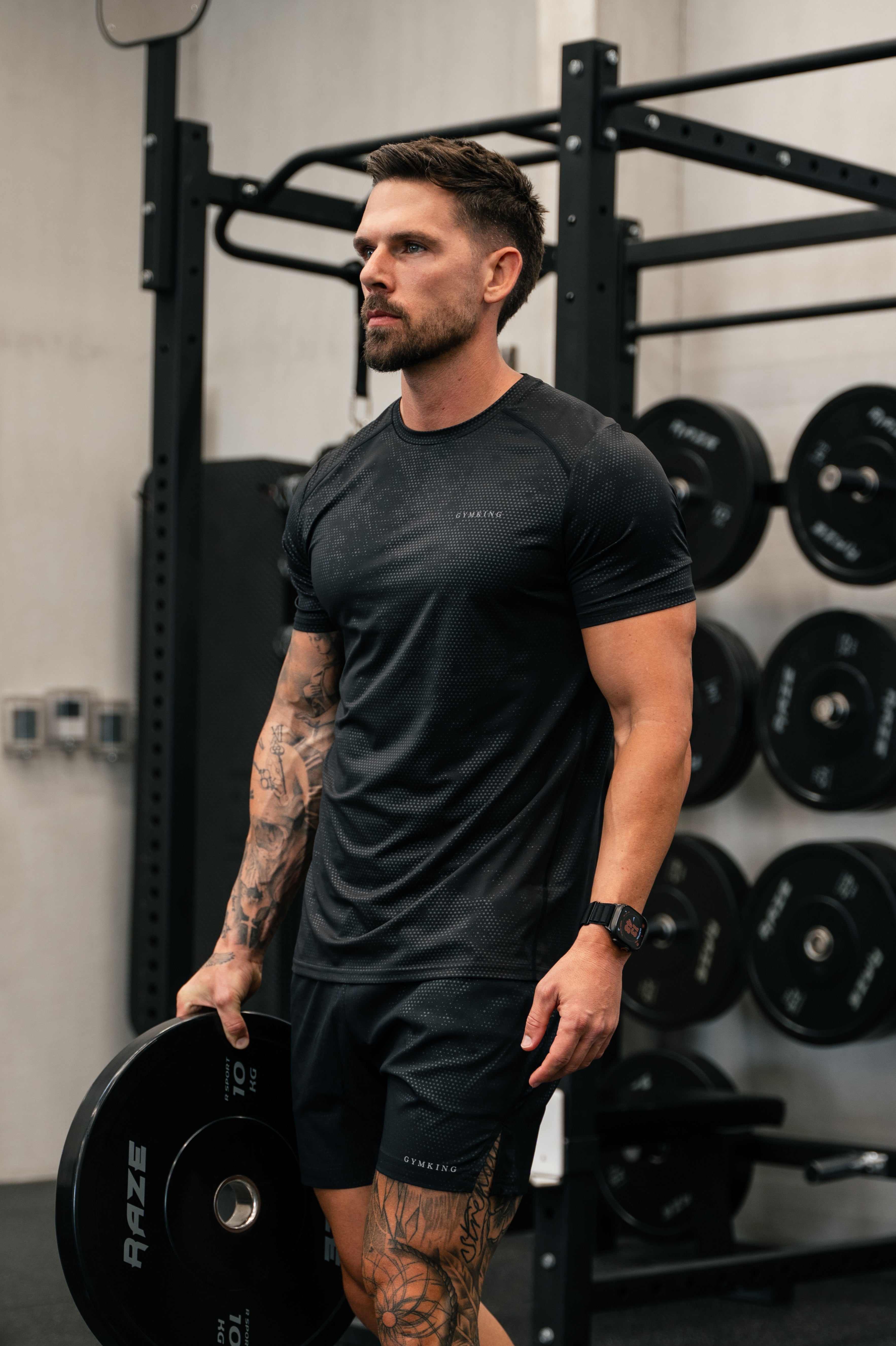Gym King Debossed Pixel Tee - Black