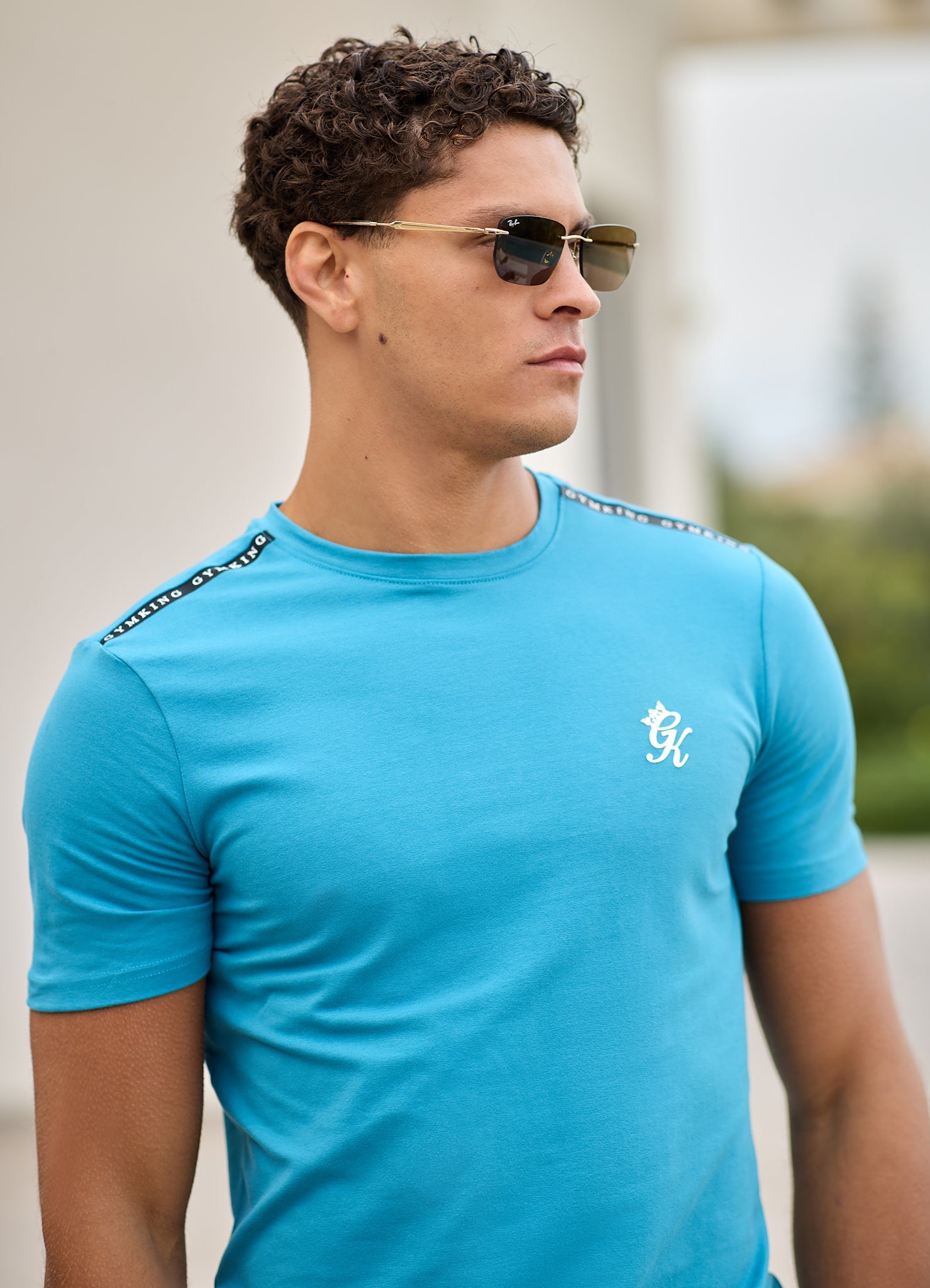 Gym King Taped Jersey Tee - Harbour Teal