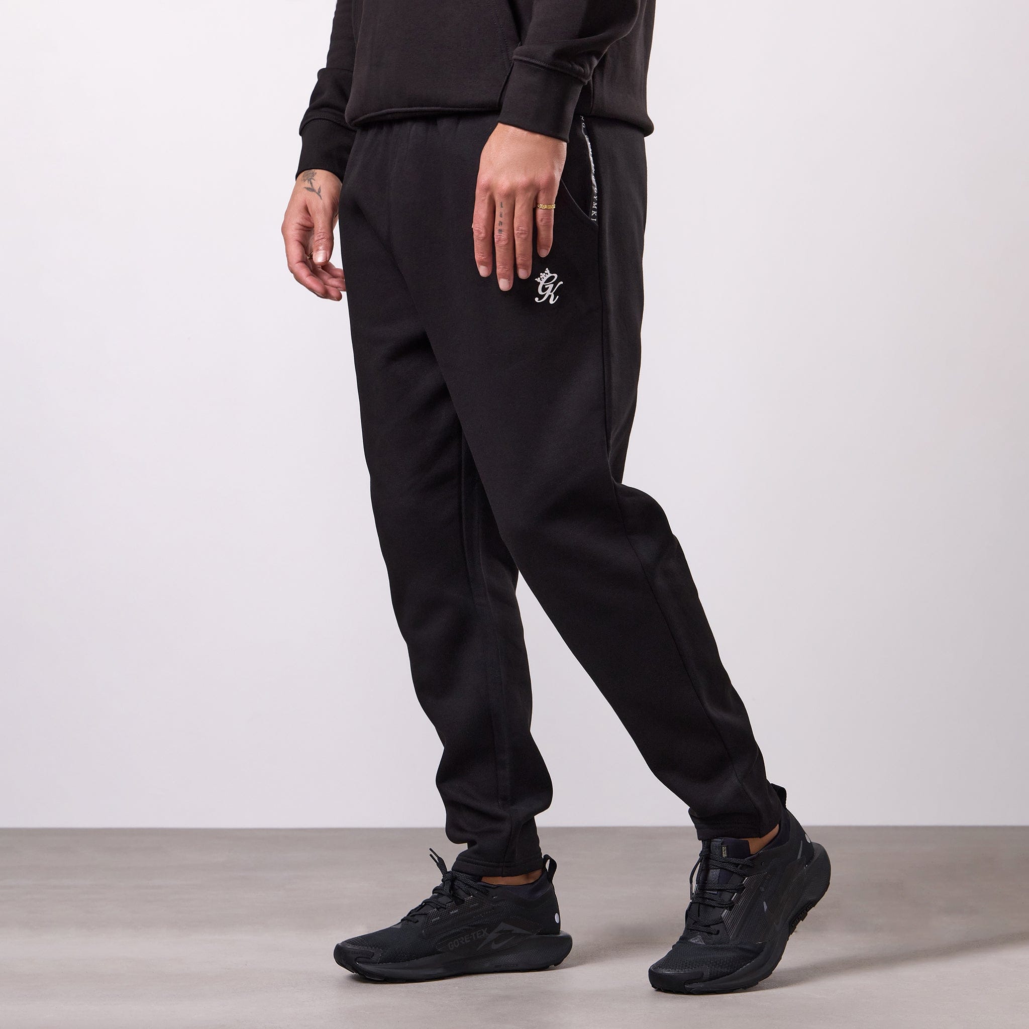 Gym King Taped Fleece Jogger - Black