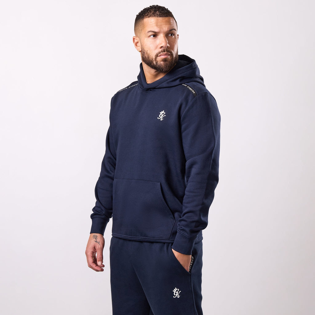 Gym King Taped Fleece Hoodie - Navy