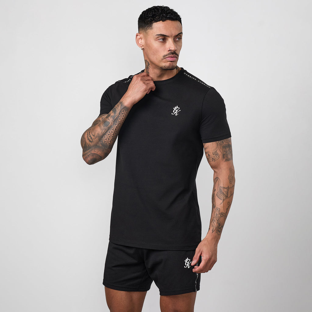 Gym King Taped Jersey Tee - Black