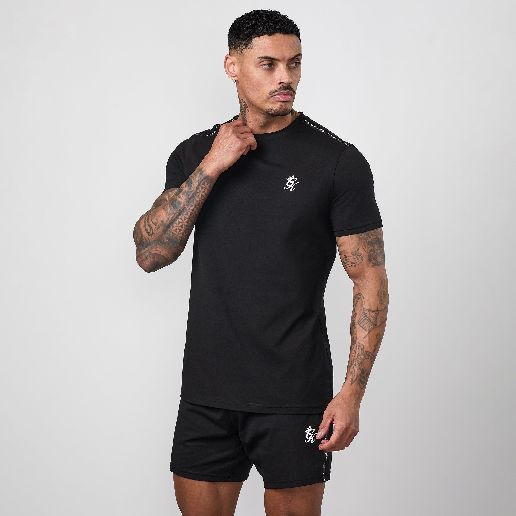 Gym King Taped Jersey Tee - Black