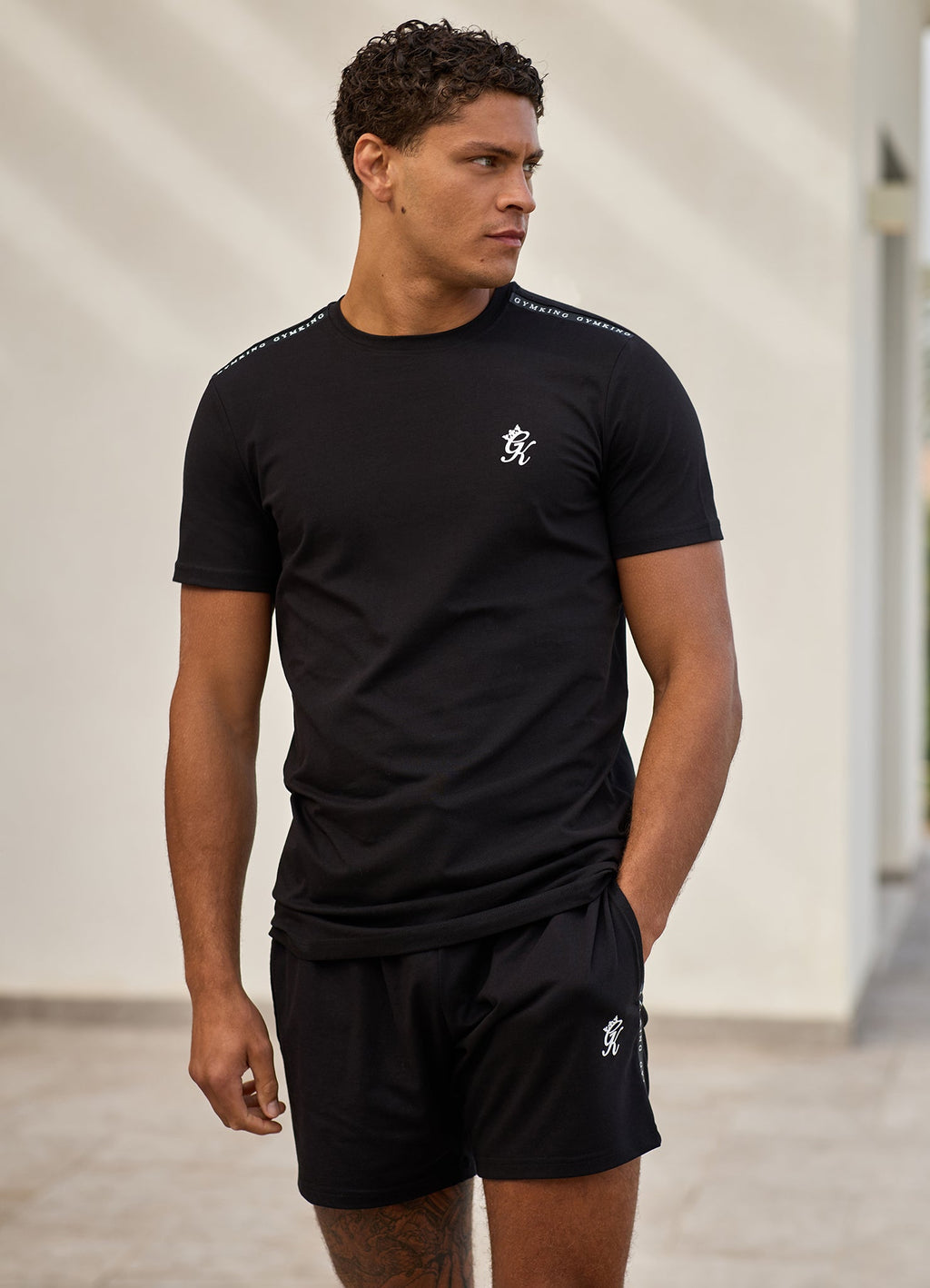 Gym King Taped Jersey Tee - Black