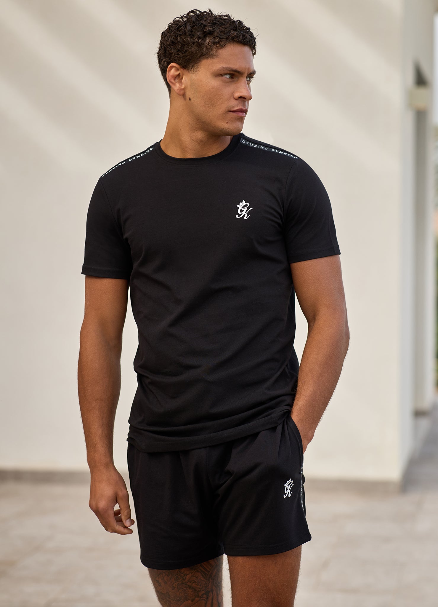 Gym King Taped Jersey Tee - Black