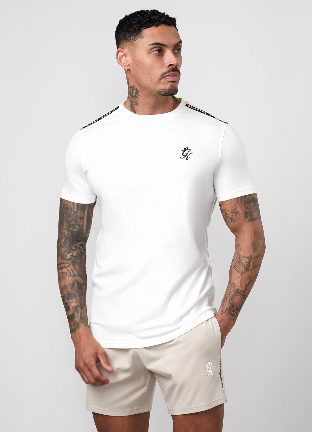 Gym King Taped Jersey Tee - Cream