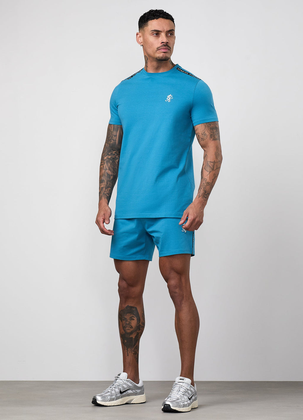 Gym King Taped Jersey Tee - Harbour Teal