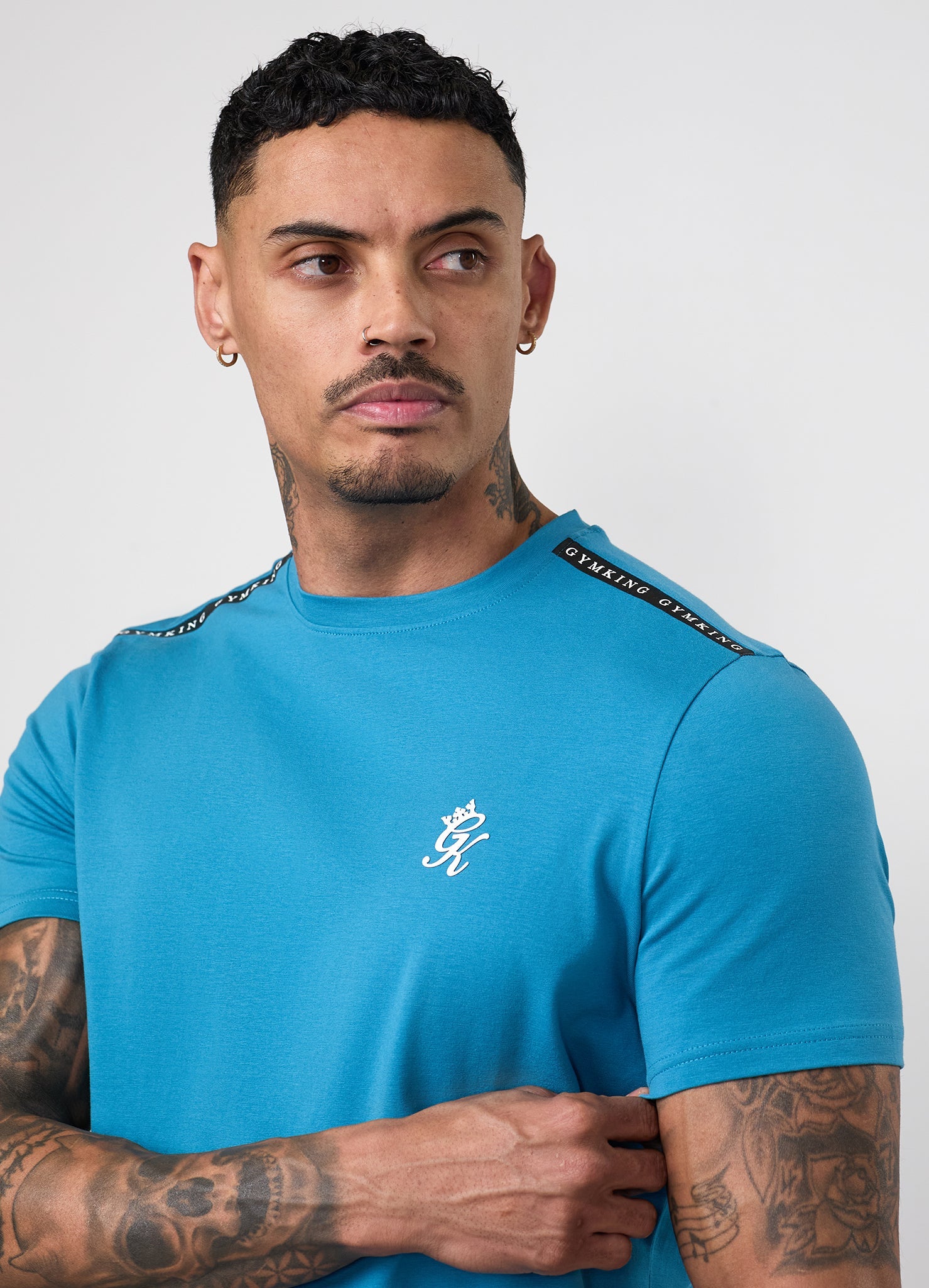 Gym King Taped Jersey Tee - Harbour Teal