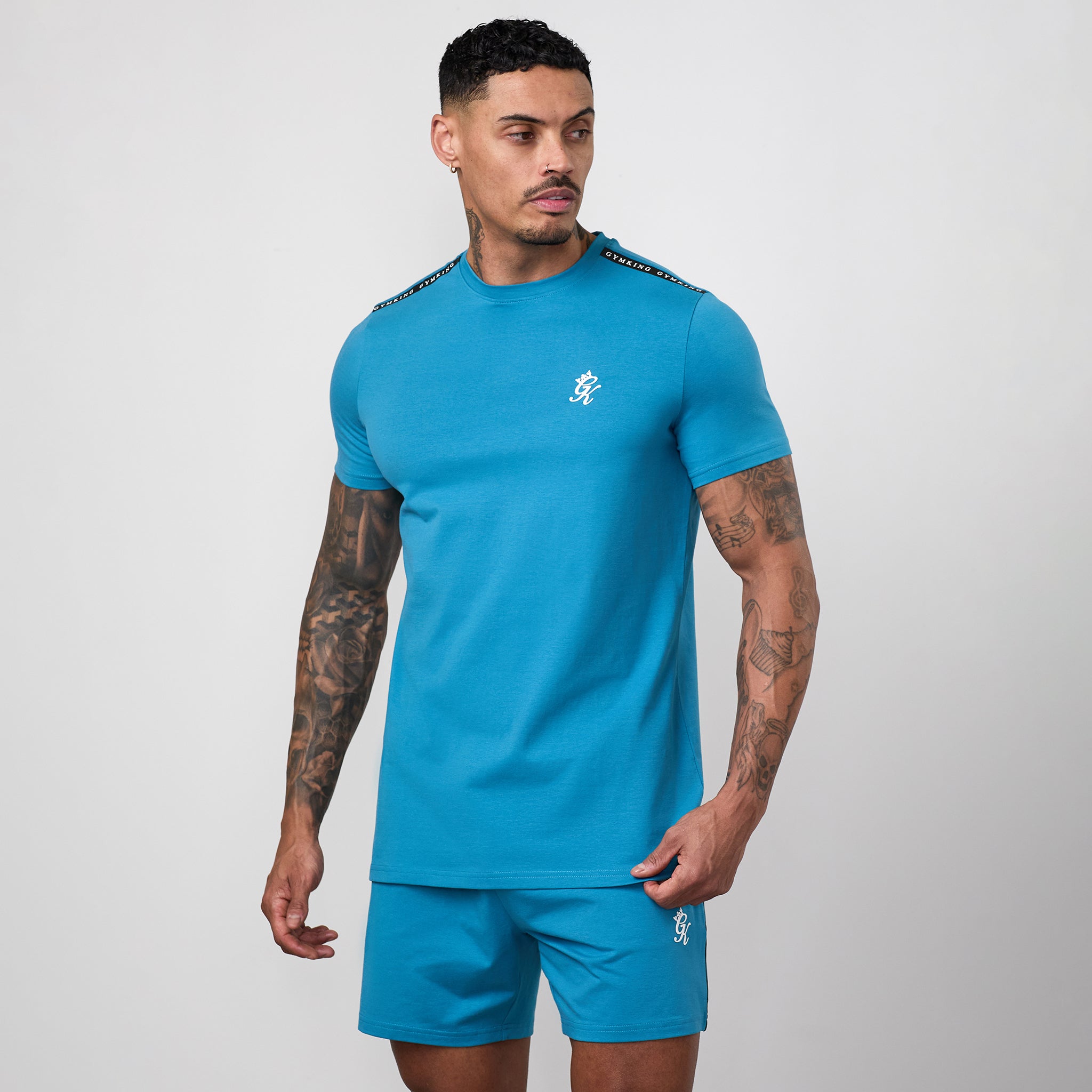 Gym King Taped Jersey Tee - Harbour Teal