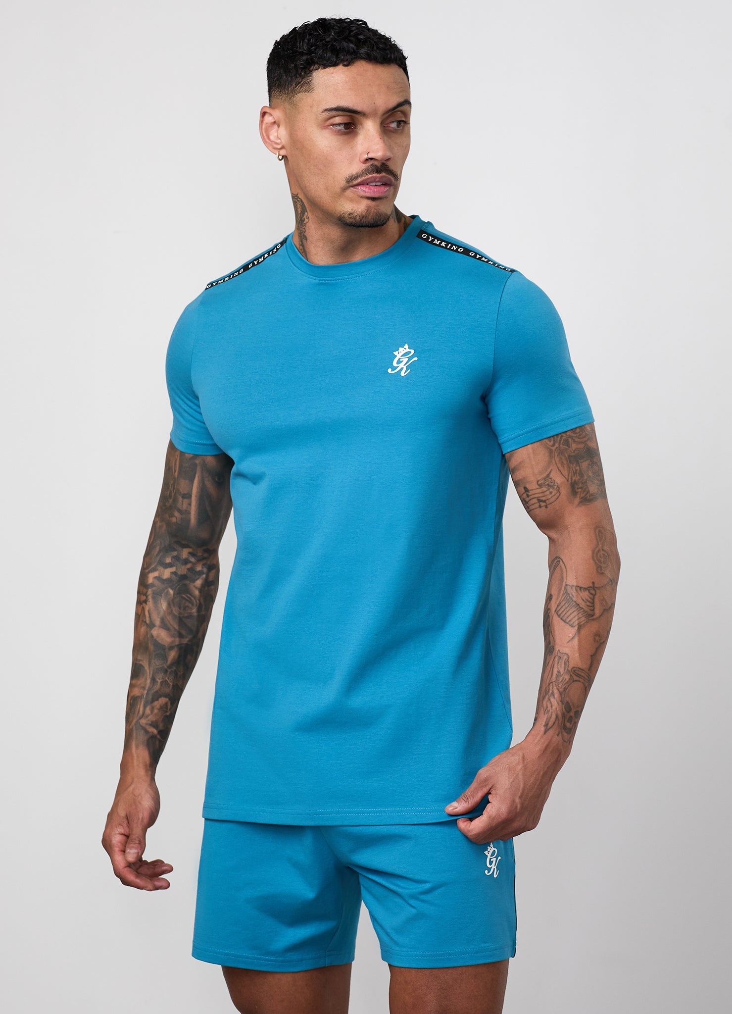 Gym King Taped Jersey Tee - Harbour Teal