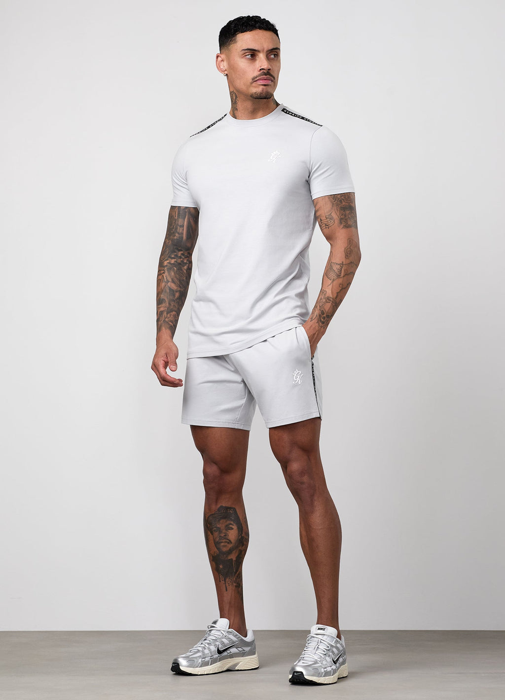 Gym King Taped Jersey Short - Light Grey