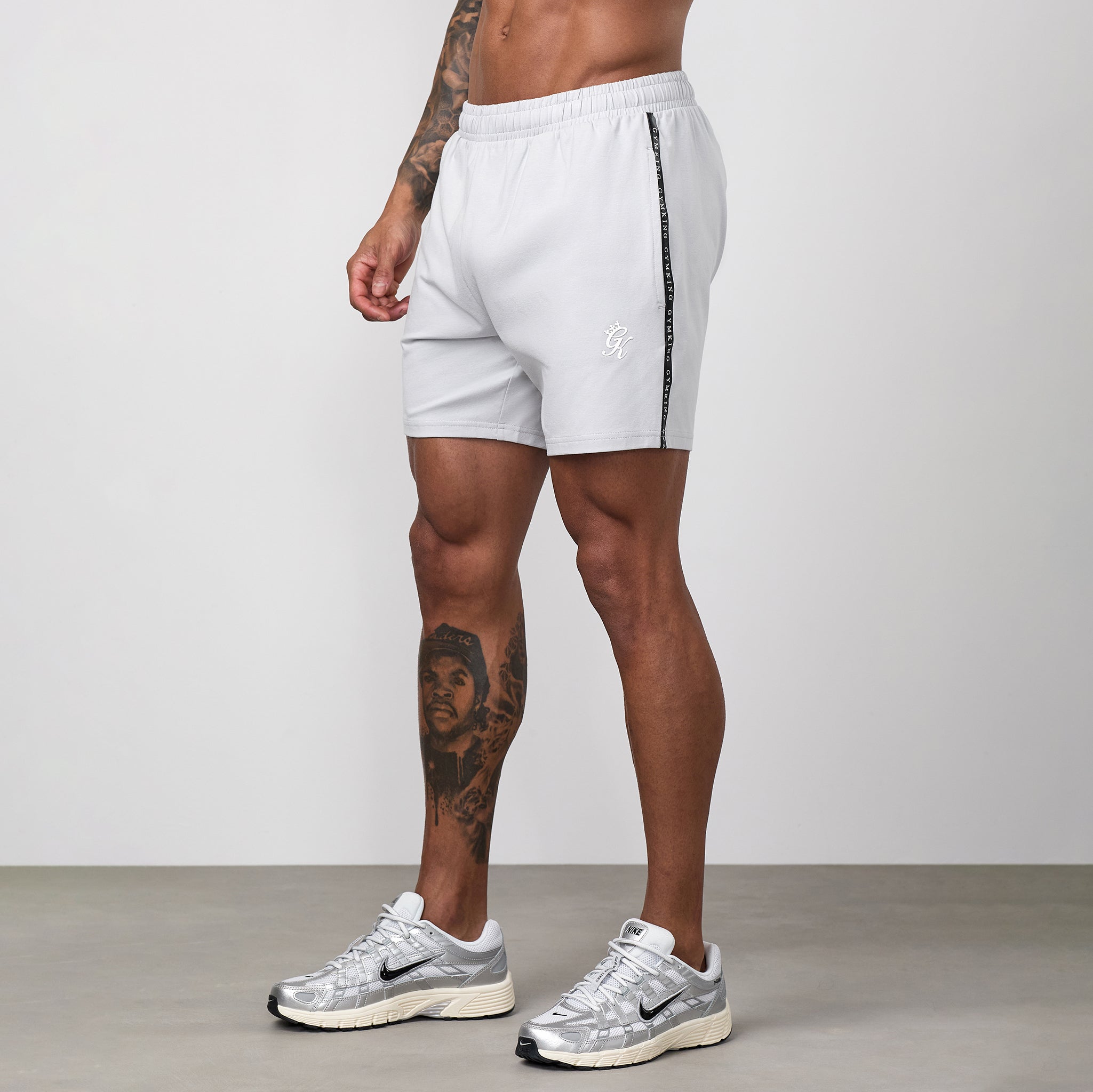 Gym King Taped Jersey Short - Light Grey