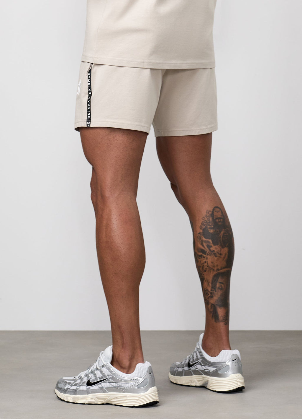 Gym King Taped Jersey Short - Light Stone