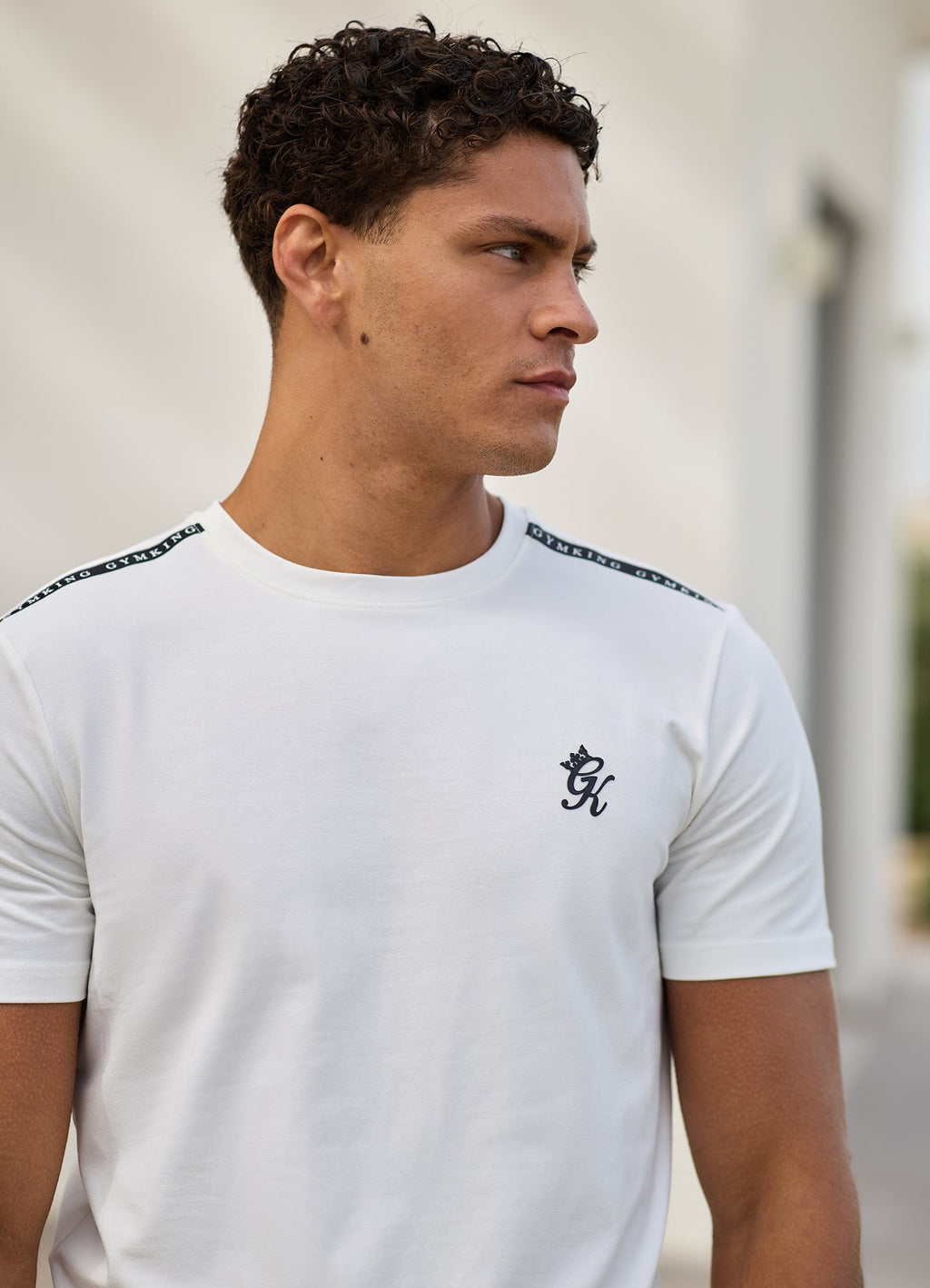Gym King Taped Jersey Tee - White
