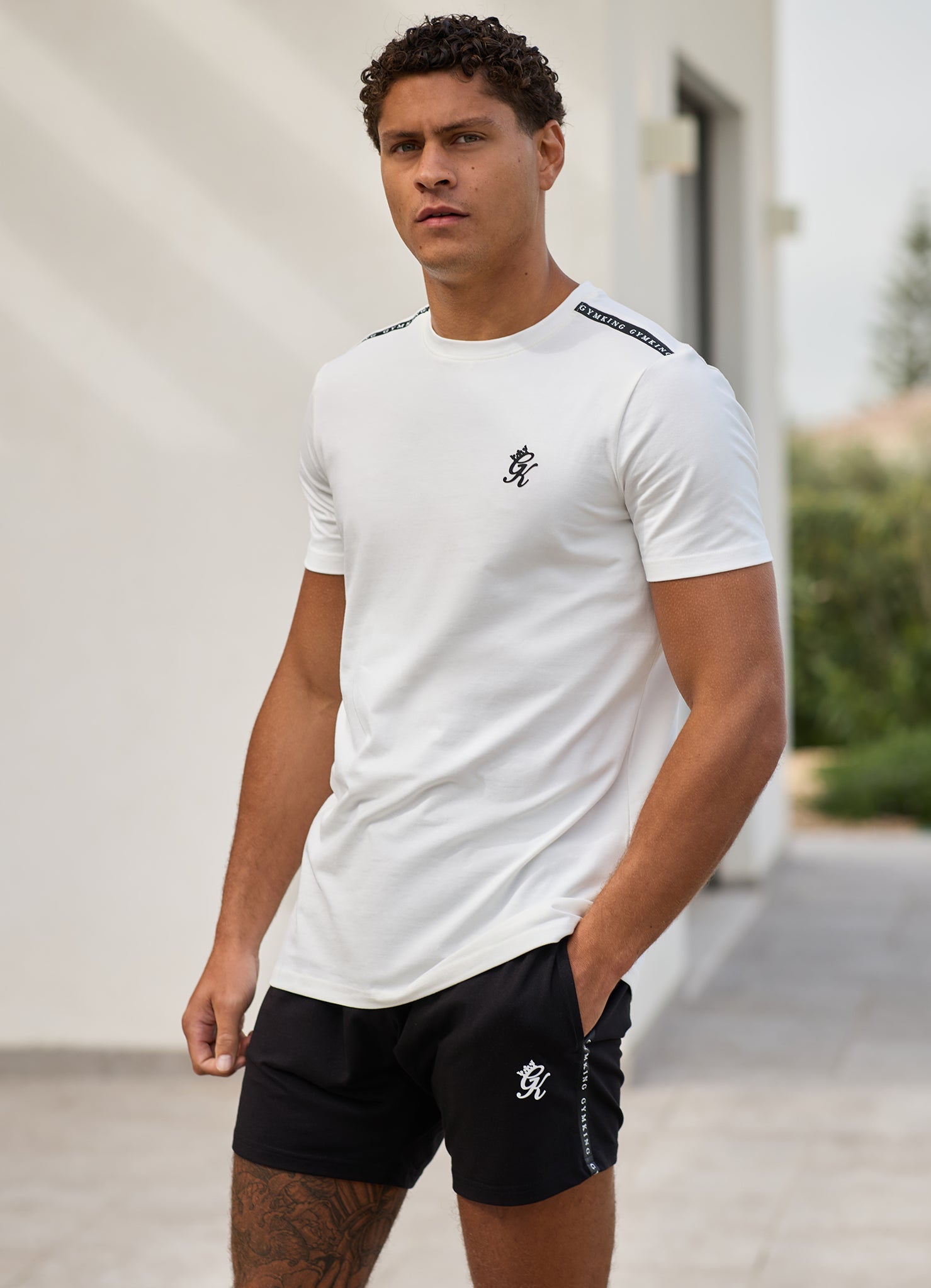 Gym King Taped Jersey Tee - White