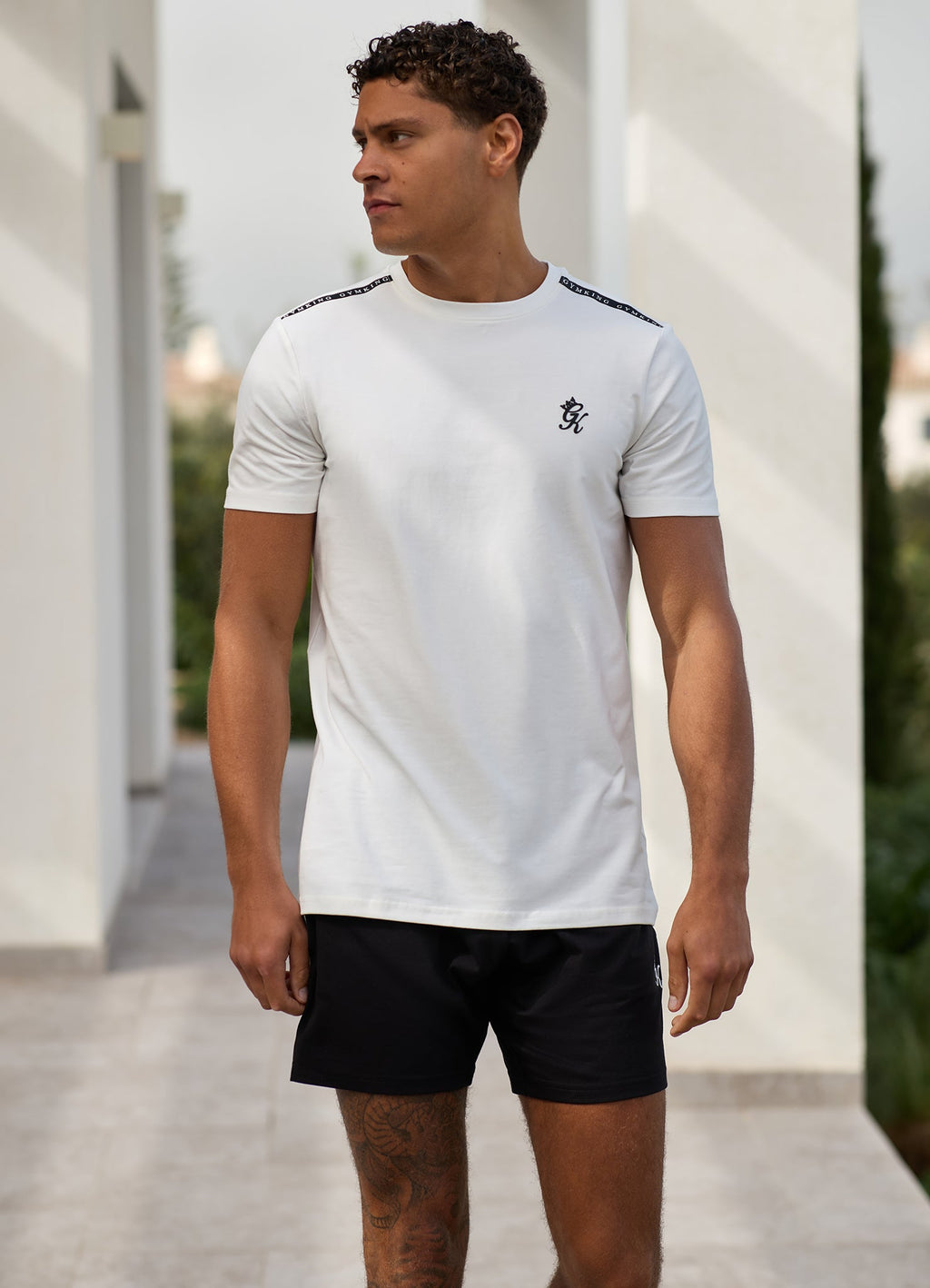 Gym King Taped Jersey Tee - White