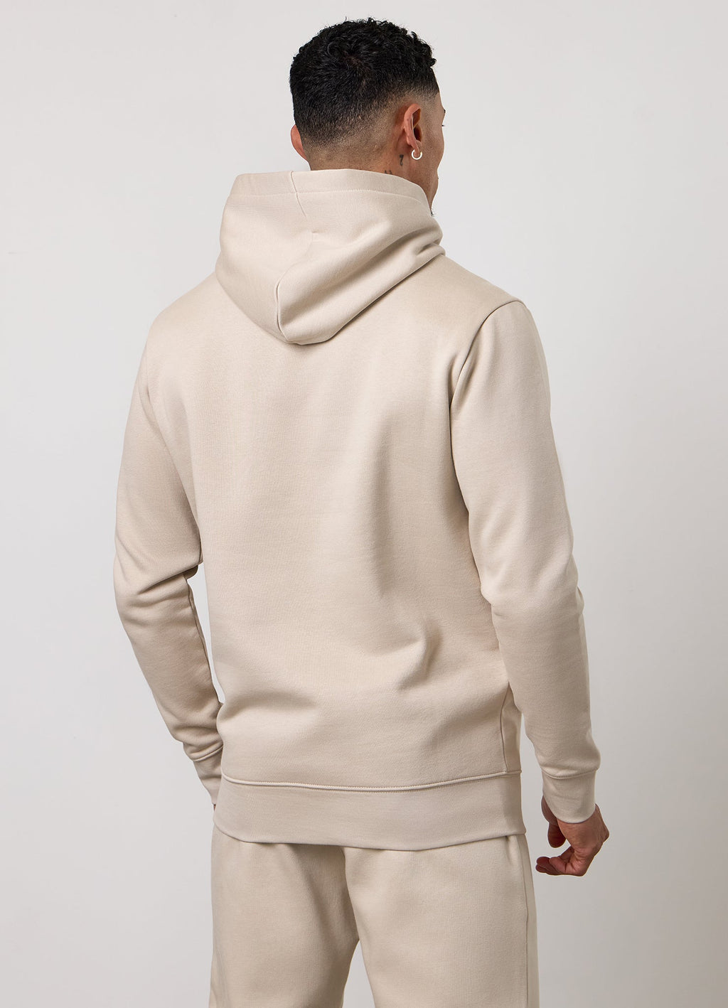 Gym King Taped Fleece Hoodie - Light Stone