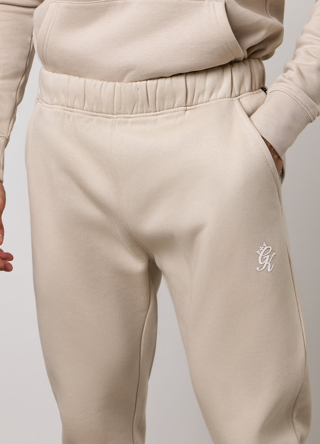 Gym King Taped Fleece Jogger - Light Stone