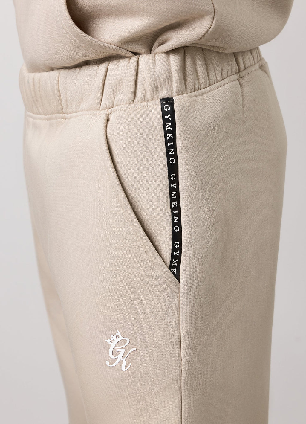 Gym King Taped Fleece Jogger - Light Stone