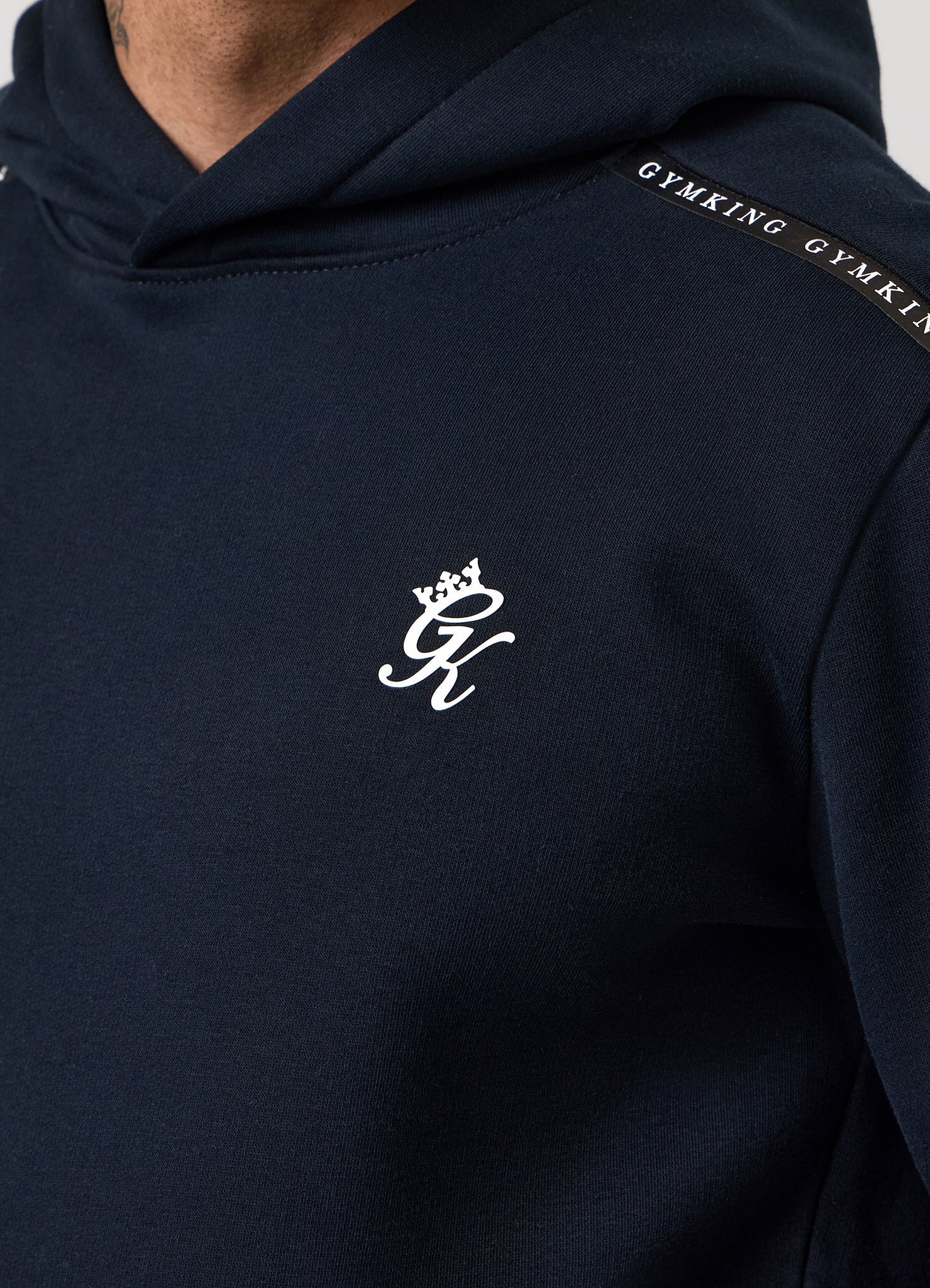 Gym King Taped Fleece Hoodie - Navy