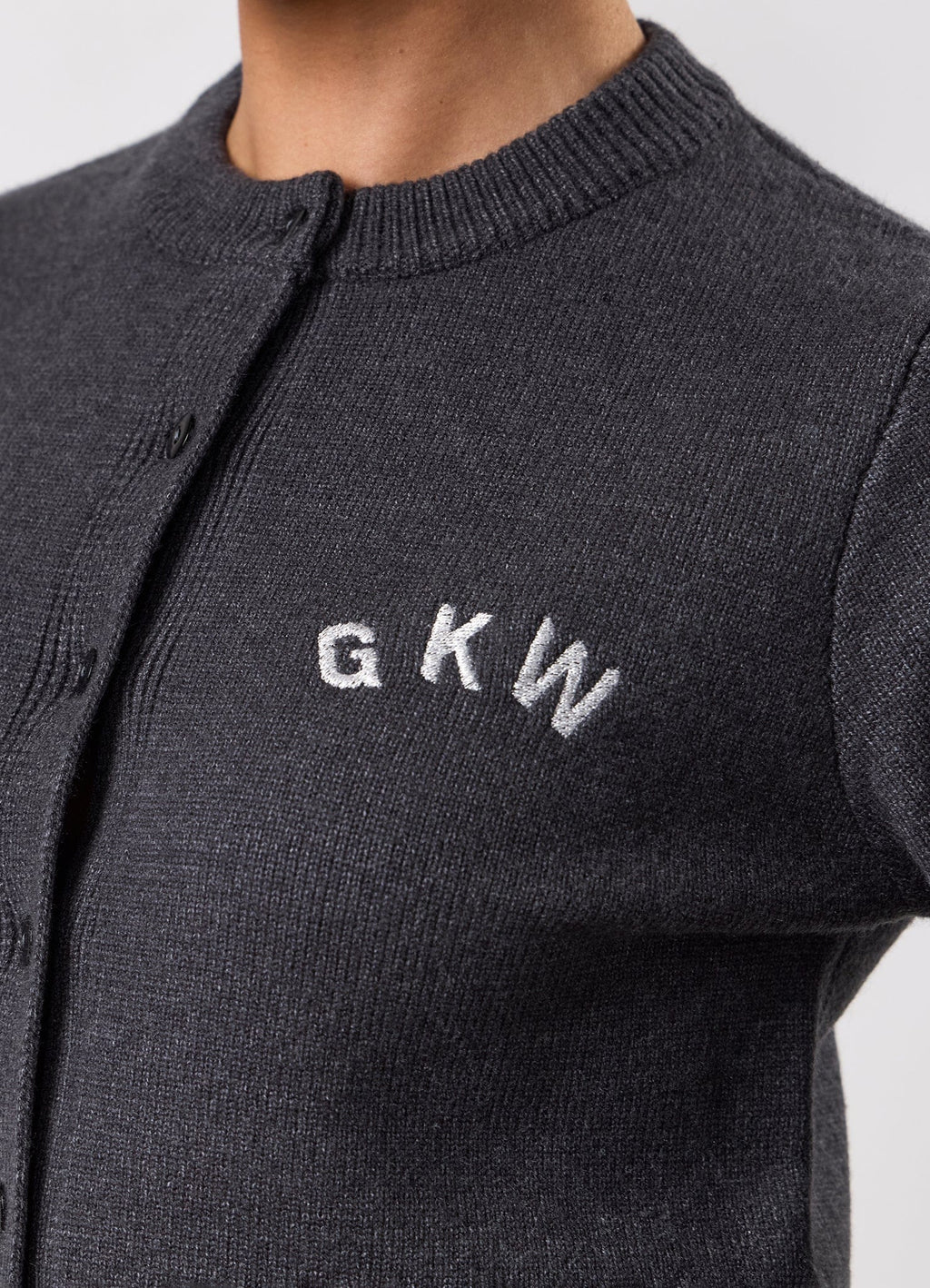 Gym King True Knit Fitted Cardigan - Charcoal