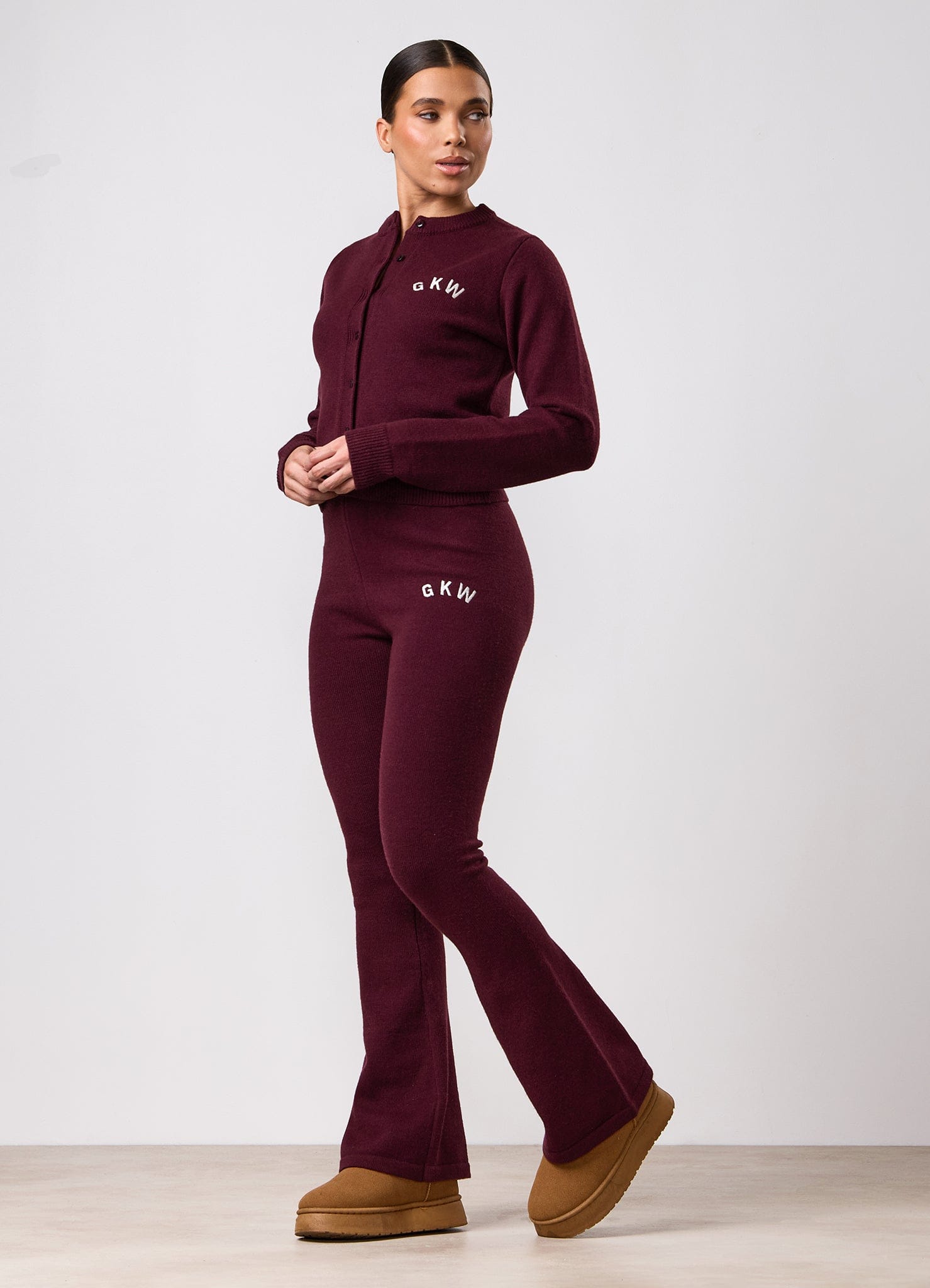Gym King True Knit Fitted Cardigan - Dark Cherry