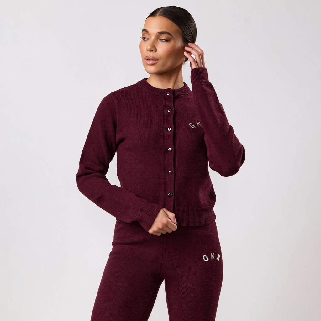 Gym King True Knit Fitted Cardigan - Dark Cherry