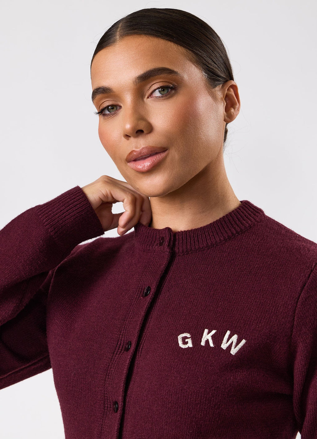 Gym King True Knit Fitted Cardigan - Dark Cherry