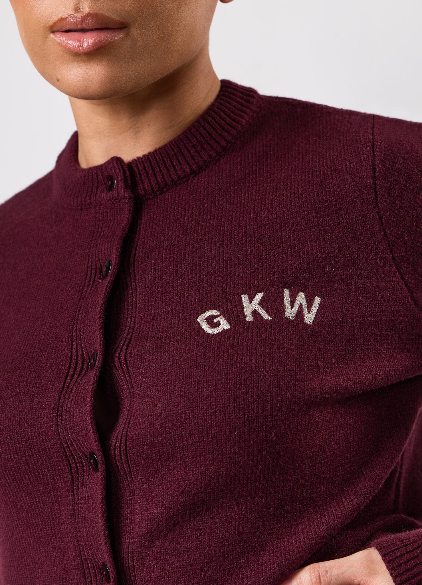 Gym King True Knit Fitted Cardigan - Dark Cherry