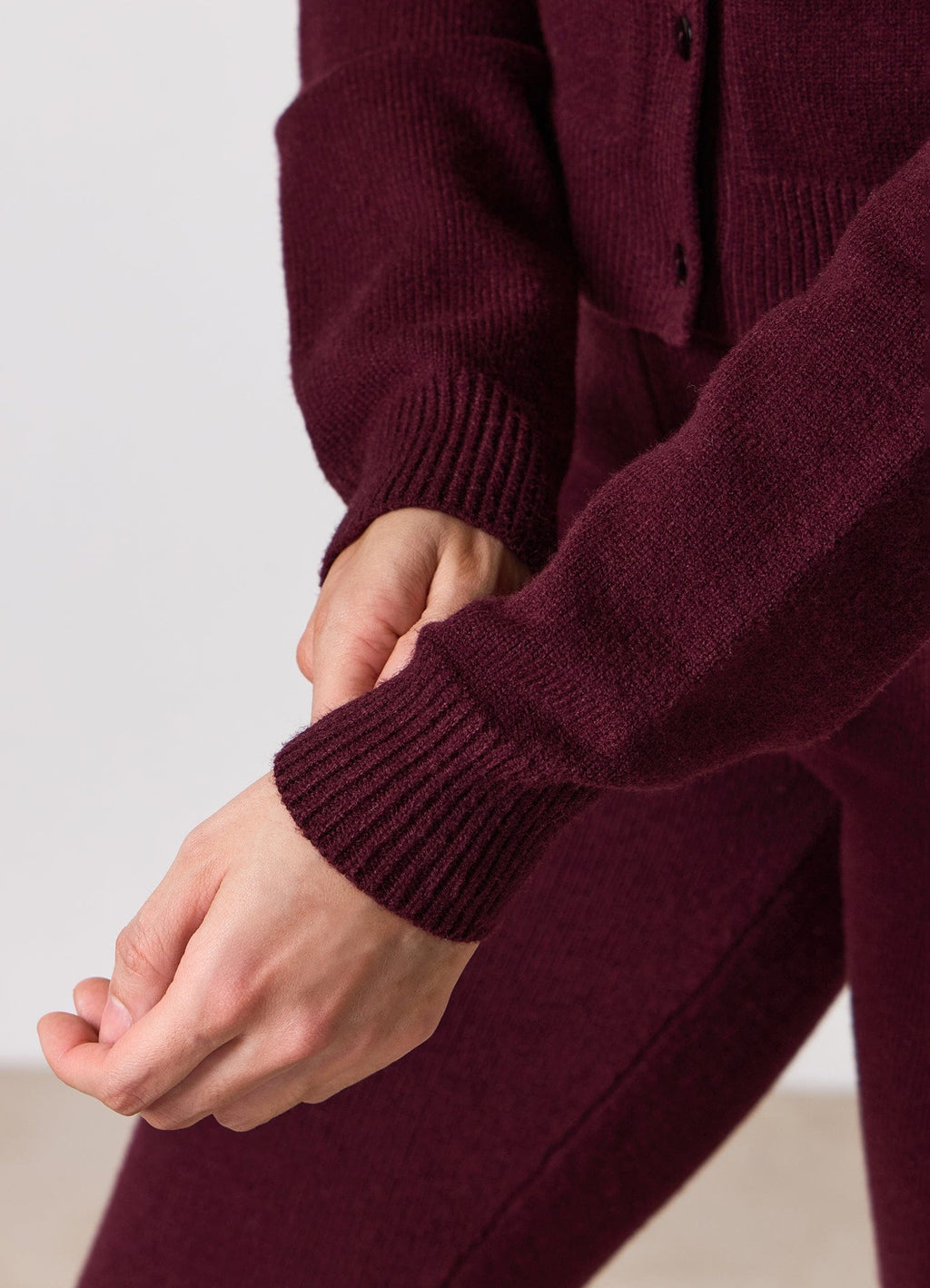 Gym King True Knit Fitted Cardigan - Dark Cherry