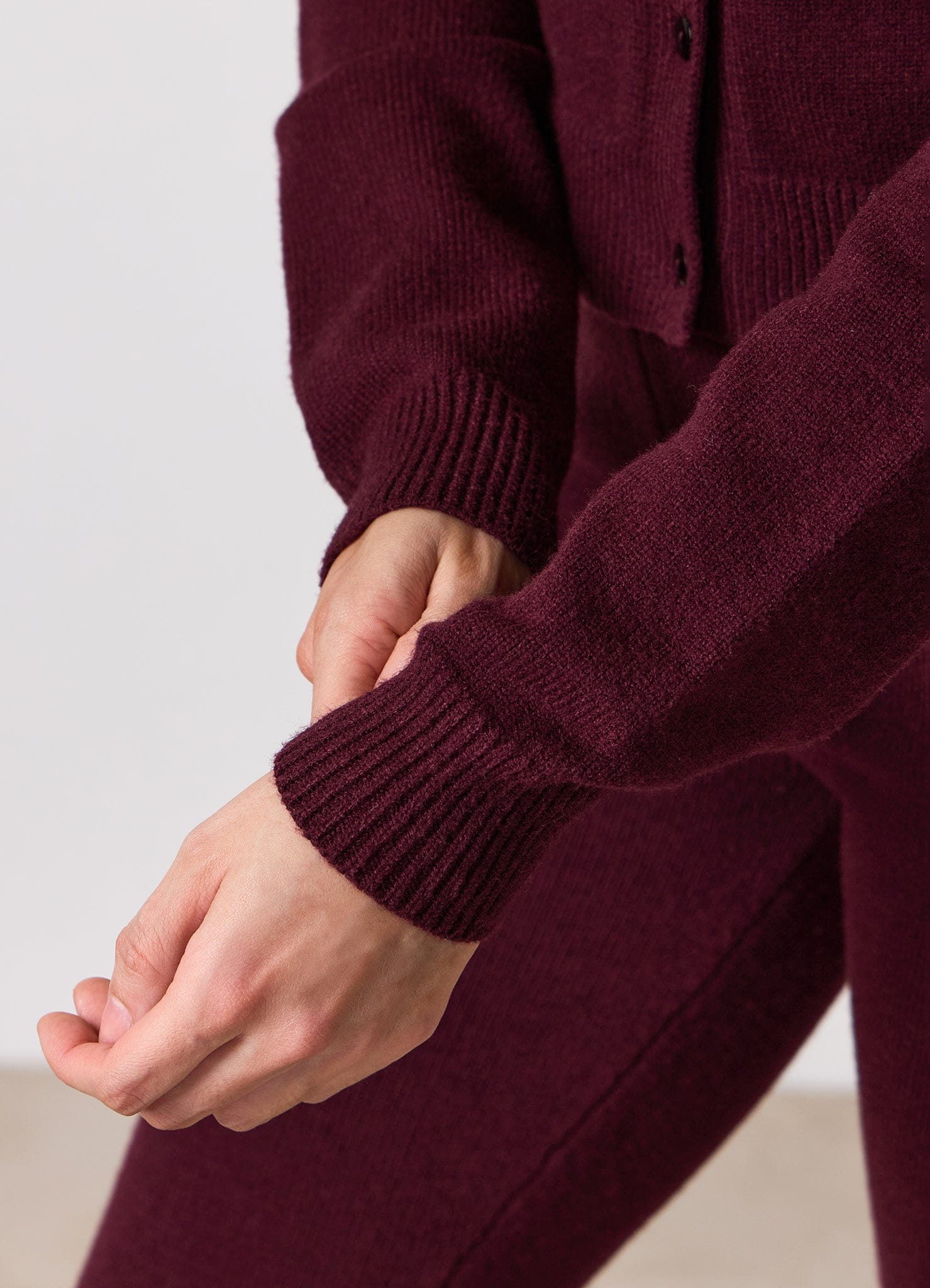 Gym King True Knit Fitted Cardigan - Dark Cherry