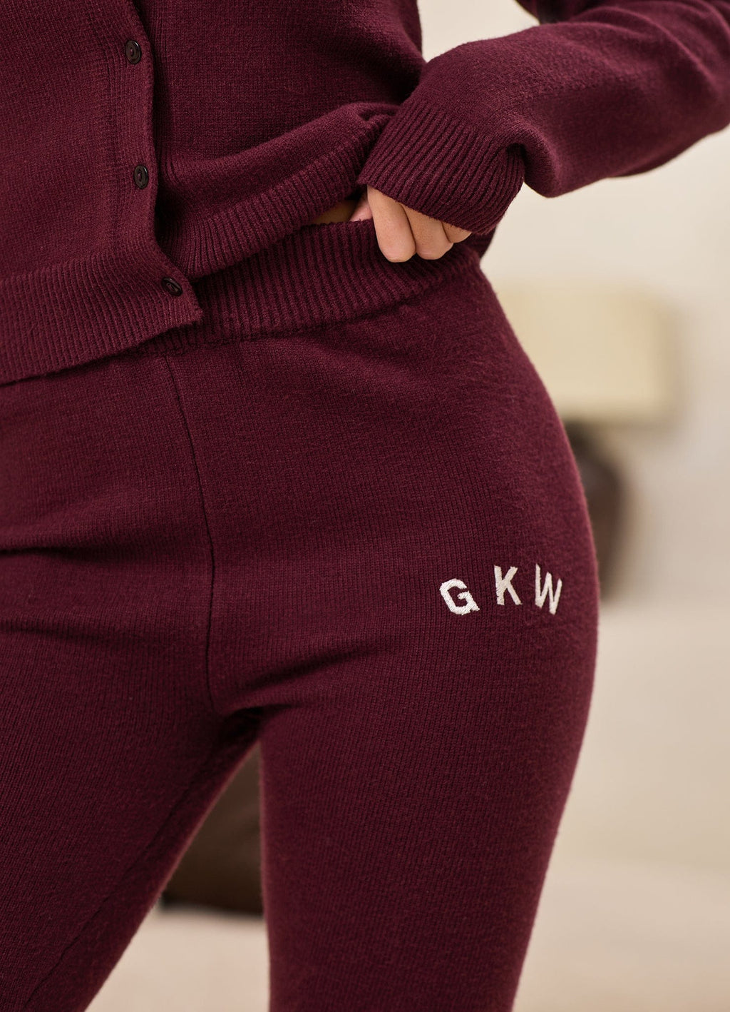 Gym King True Knit Trouser - Dark Cherry