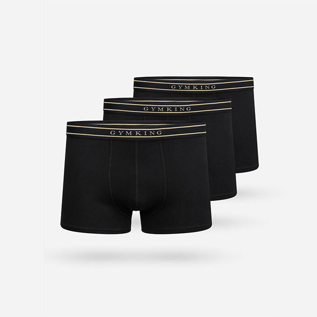 Gym King Boxers (3PK) - Black/Gold