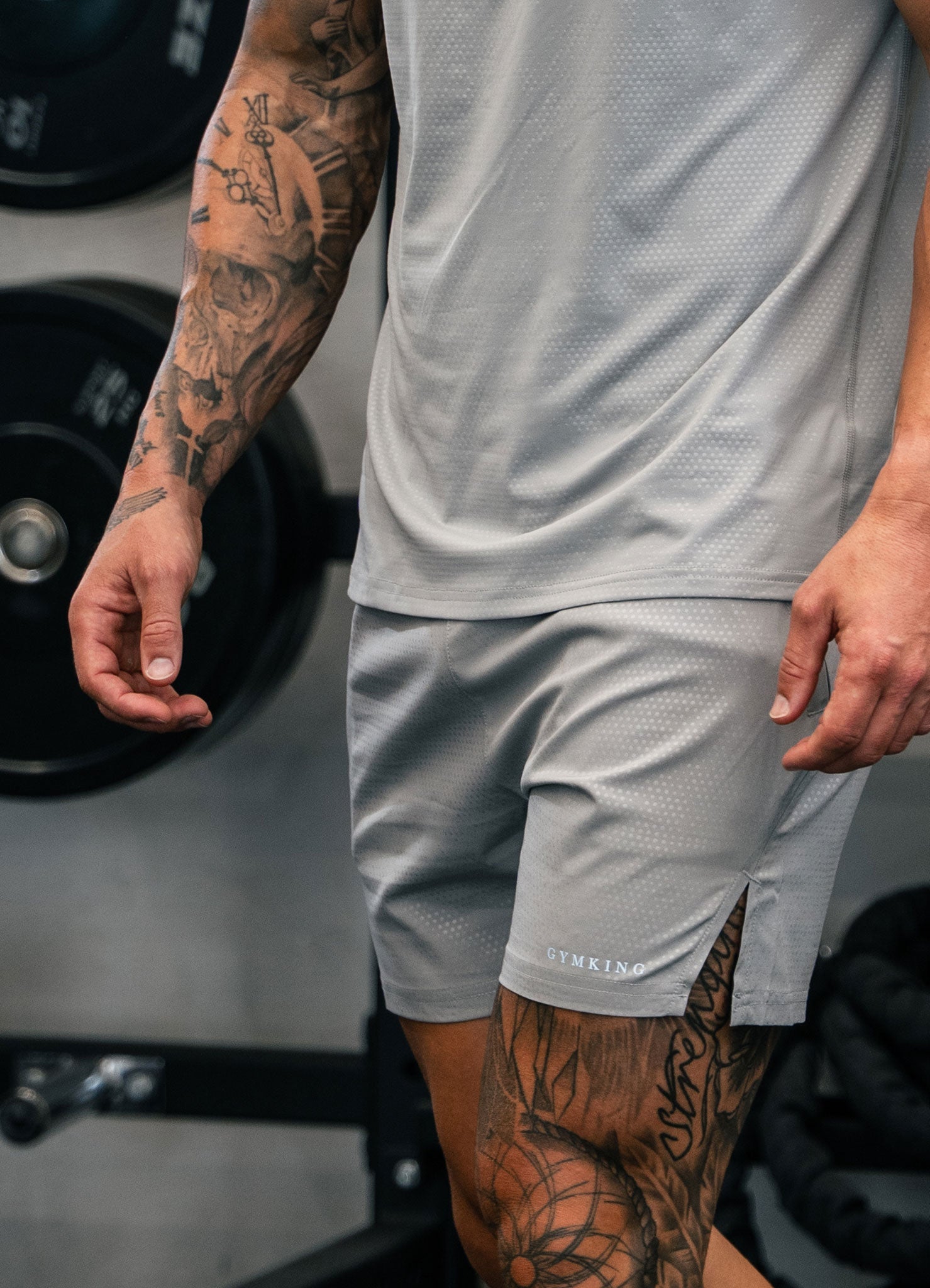 Gym King Debossed Pixel 5" Short - Urban Grey