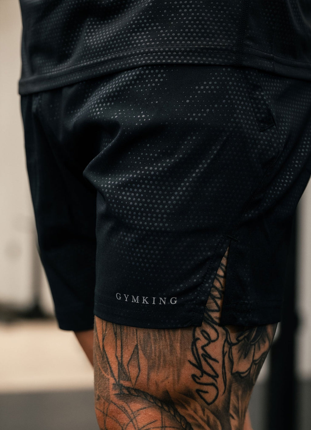 Gym King Debossed Pixel 5" Short - Black