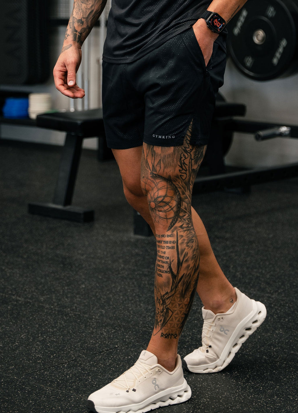 Gym King Debossed Pixel 5" Short - Black