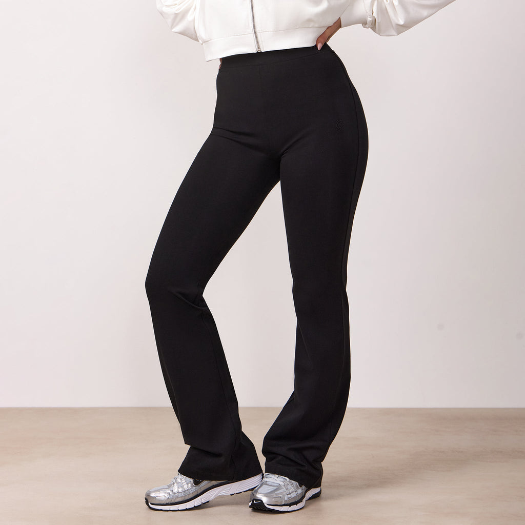 Gym King Victory Cotton Jersey Flared Legging - Black