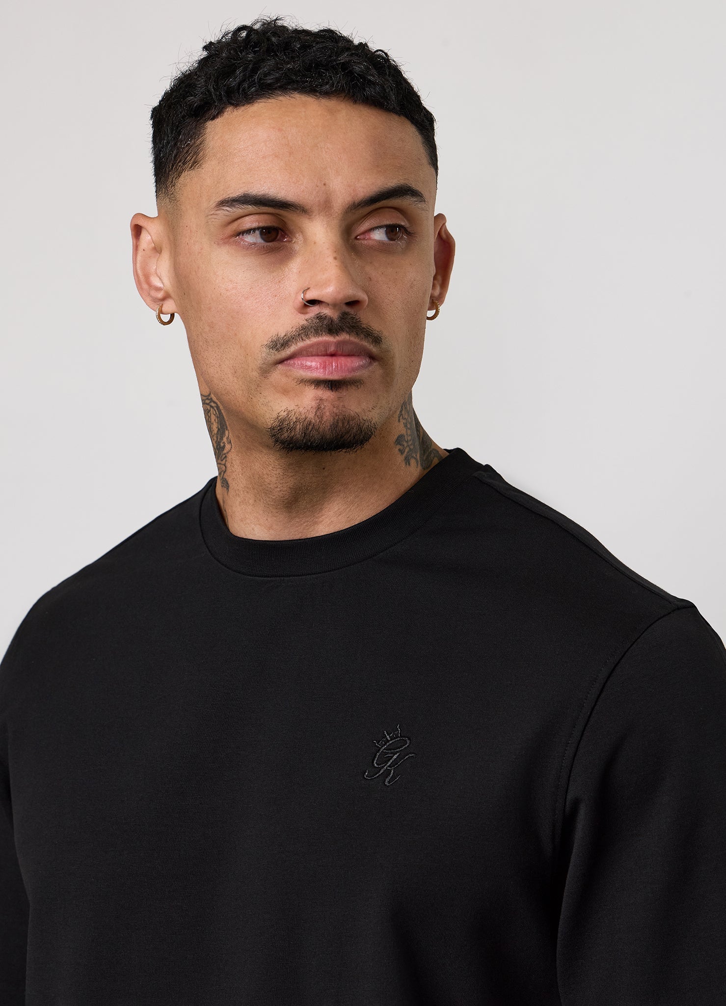 Gym King Victory Lightweight Loopback Crew - Black