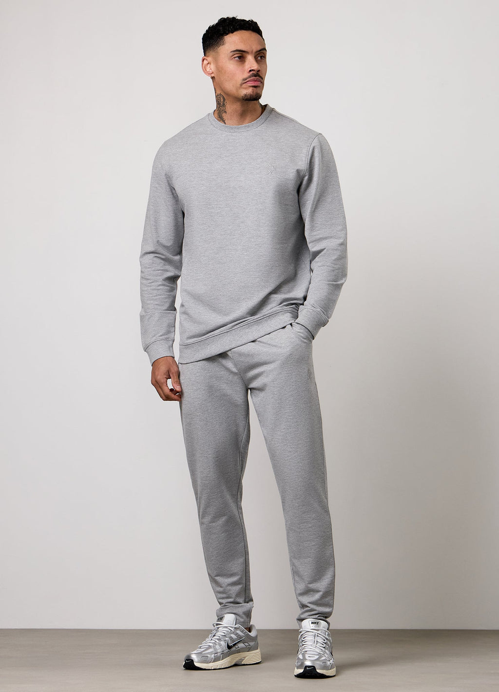 Gym King Victory Lightweight Loopback Crew - Grey Marl