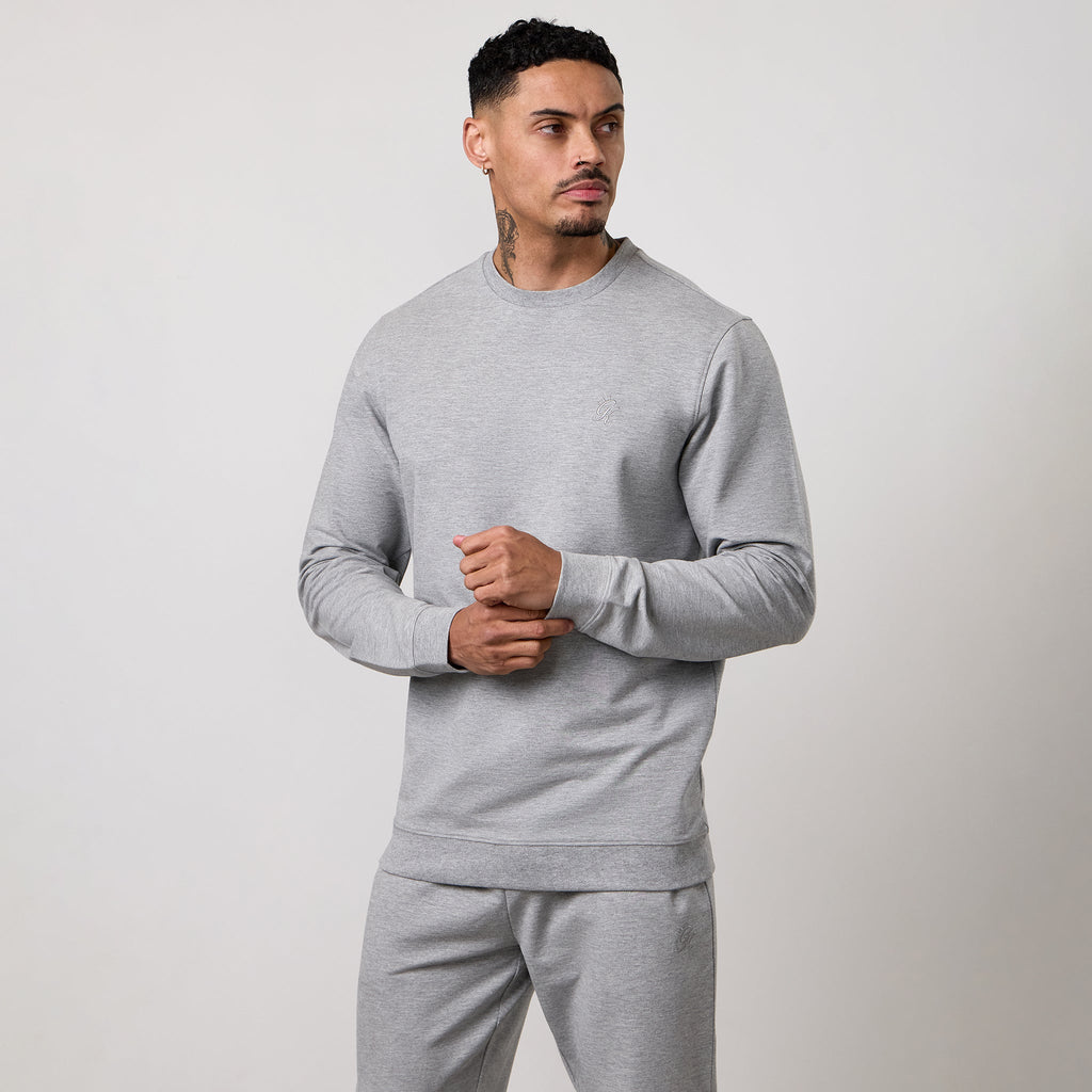 Gym King Victory Lightweight Loopback Crew - Grey Marl