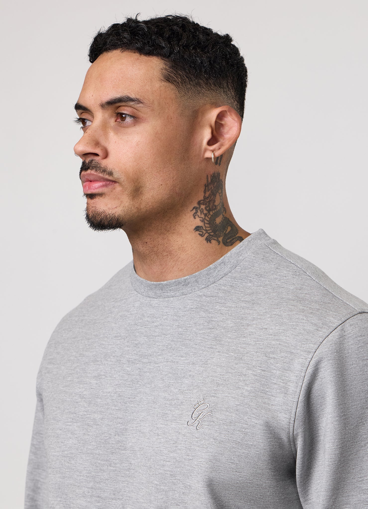Gym King Victory Lightweight Loopback Crew - Grey Marl