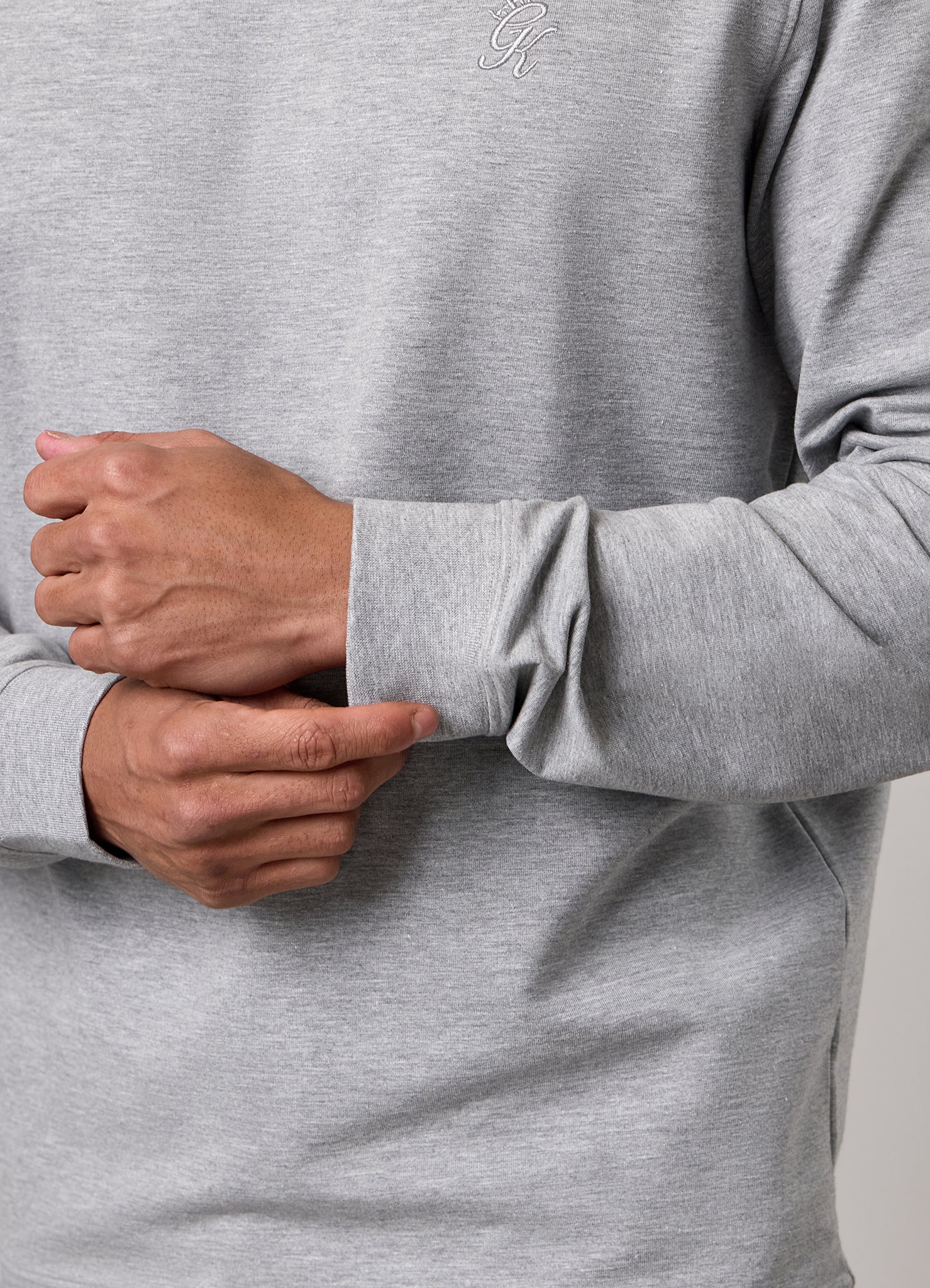 Gym King Victory Lightweight Loopback Crew - Grey Marl