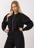 Gym King Victory Lightweight Loopback Full Zip Crop Hoodie - Black