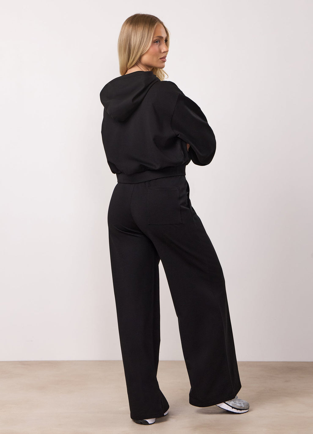 Gym King Victory Lightweight Loopback Full Zip Crop Hoodie - Black