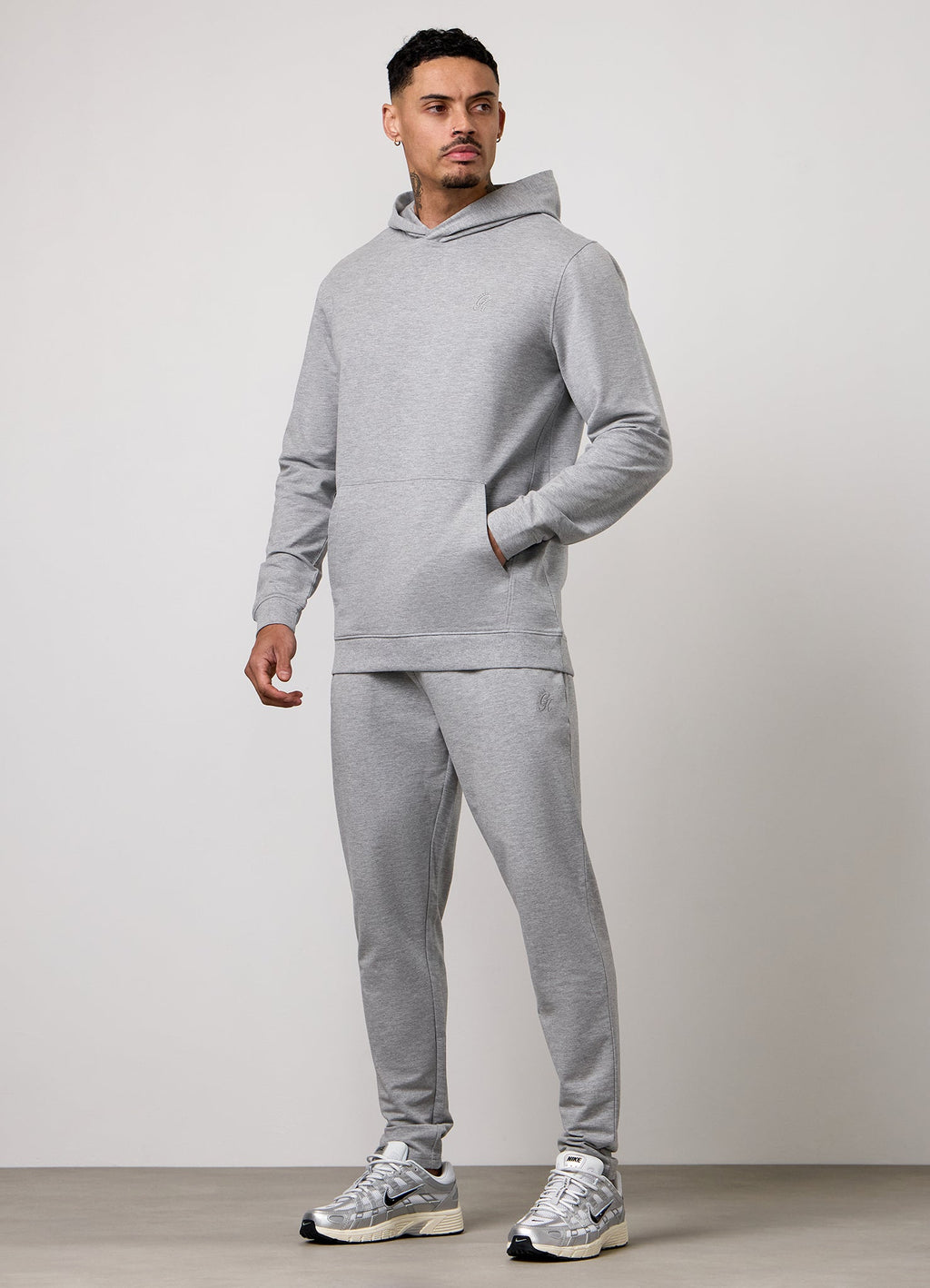 Gym King Victory Lightweight Loopback Hoodie - Grey Marl