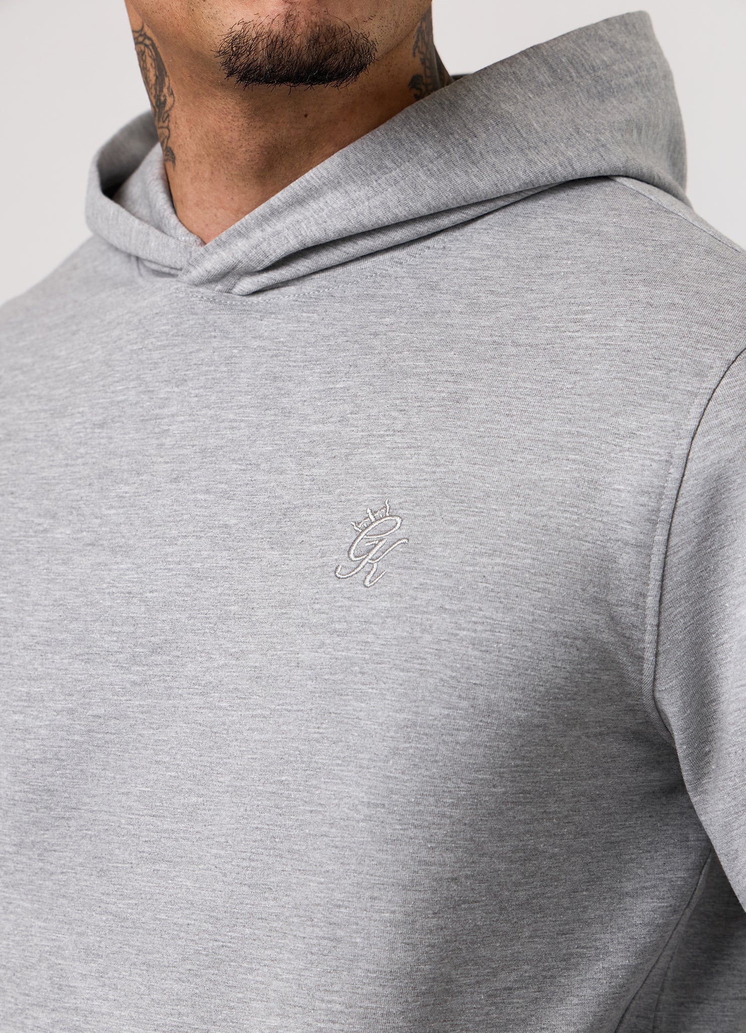 Gym King Victory Lightweight Loopback Hoodie - Grey Marl