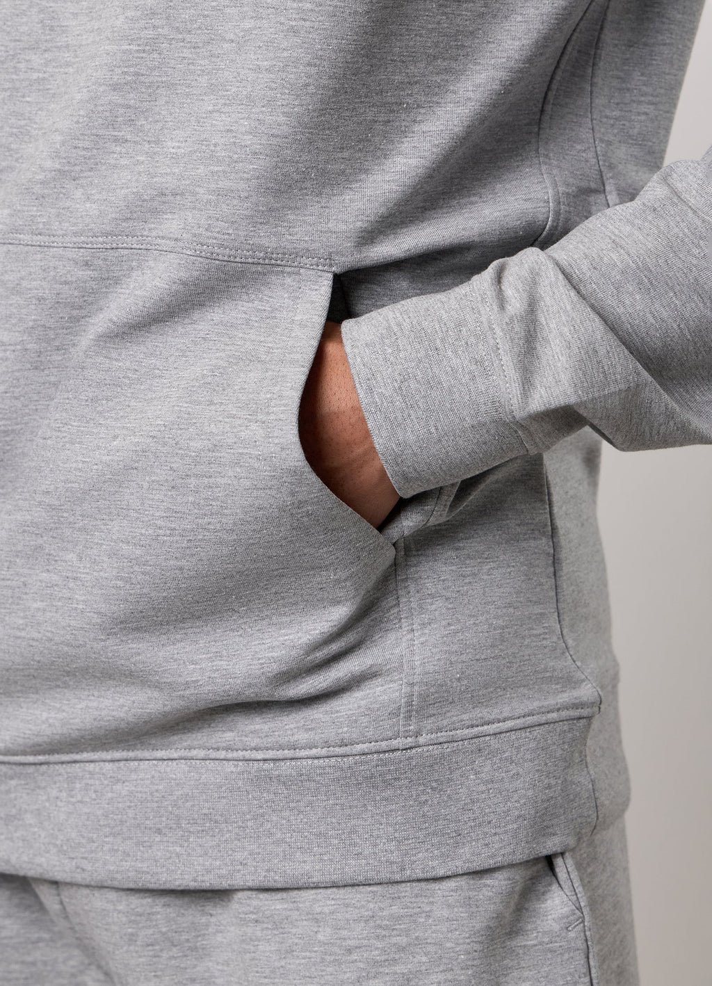 Gym King Victory Lightweight Loopback Hoodie - Grey Marl