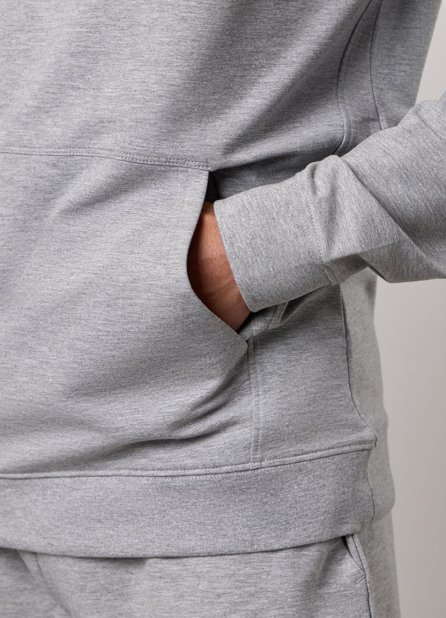 Gym King Victory Lightweight Loopback Hoodie - Grey Marl