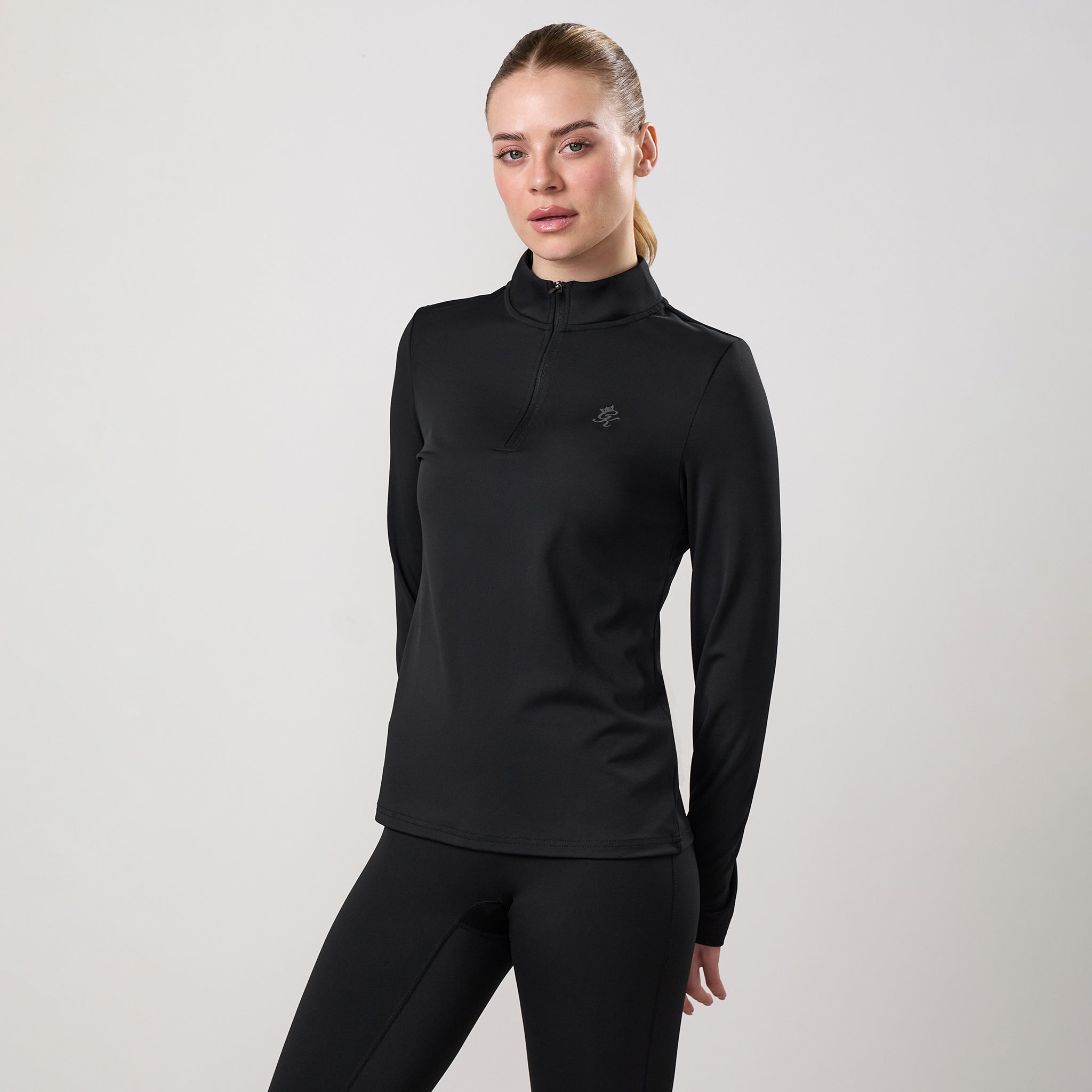 Gym King Victory Performance 1/4 Zip Funnel - Black